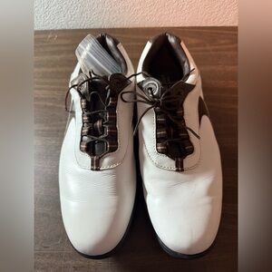 FootJoy Golf Shoes Mens Size 11.5 W White & Brown 54188 Contour Series